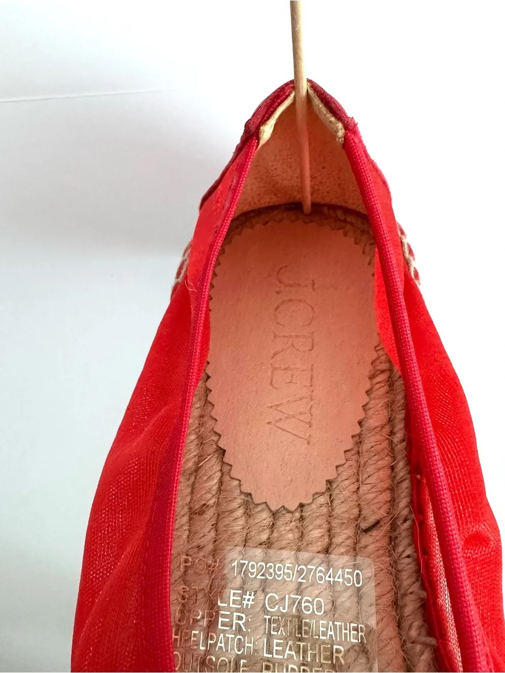 J.Crew Made in Spain Espadrille Flats in Vintage Red Mesh | 9 | NWT
